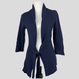 Adrienne Vittadini Women's Navy Blue Knit Mid-Length Cardigan Sweater‎ Med/C37